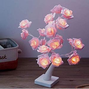 LED Rose Fairy Lights, Rose Flower String Lights, Desktop Rose Bonsai Tree Light Lamp, Rose Flower Table Night Light, 24 LED Tree Lamp Batterij-aangedreven decoratief licht voor woonkamer slaapkamer