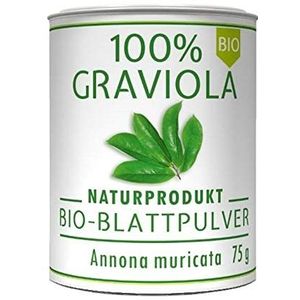100% BIO Graviola bladpoeder 75 g natuurzuiver zonder pesticiden en additieven. Rechtstreeks van de Duitse fabrikant Graviola.de