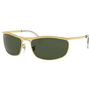 Ray-Ban Uniseks zonnebril, Goud (frame: goud, glazen: groen klassiek 001), XL/fabrikant maat: 62