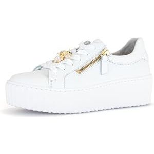 Gabor Low-Top sneakers voor dames, lage schoenen, uitneembaar voetbed, beste pasvorm, Wit 21, 39 EU