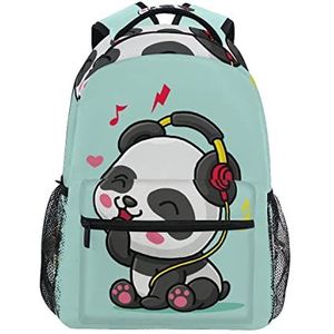 Muziek Panda Baby Leuke Boekentas School Student Rugzak voor Reizen Tiener Meisjes Jongens Kid