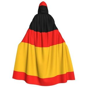 WURTON Duitse vlag carnaval cape met capuchon voor volwassenen, heks en vampier cosplay kostuum, mantel, geschikt voor carnavalsfeesten