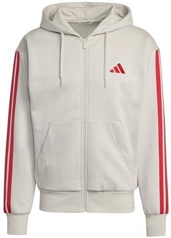 Adidas Essentials 3 Stripes Fleece Sweatshirt Met Rits