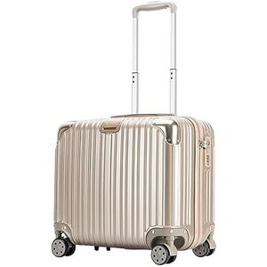 Bagage Trolley Koffer Koffers Met Wielen Bagage Lichte Harde Rand Koffer Klein Instappen Handbagage Reiskoffer Handbagage (Color : Gold, Size : 18inch)