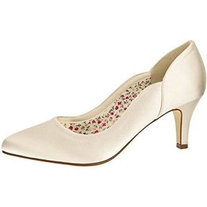 Elsa Coloured Shoes Bruidsschoenen bruiloftsschoenen pumps - Rainbow Club - Butterscotch ivoor/crème satijn