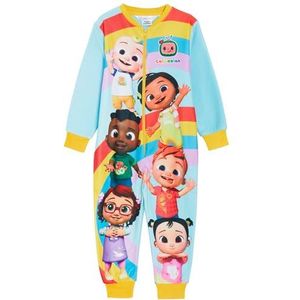 CoComelon Eendelig voor kinderen, all-in-one pyjama, jongens- en meisjes-fleece pyjama, JJ-ritssluiting, uniseks nachtkleding, geel, 12-18 Maanden