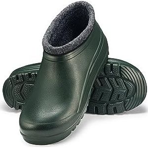 ESTRO Heren Rubber Laarzen Kort - Tuinclogs Heren Gevoerd Winterklompen voor Heren Regenlaarzen Heren Warm Tuinclogs voor Heren K042 (42 EU, Donkergroen)