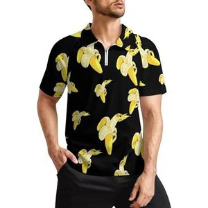 Grappige Banana Cockatiel Heren Golf Polo Shirts Klassieke Fit Korte Mouw T-Shirt Gedrukt Casual Sportkleding Top S