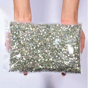 Crystal AB Glitter Non Hotfix Strass Nagels Kristallen uñas Diamond стразы Nagelaccessoires voor Nail Art Nagelbedels-SS16-14400PCS