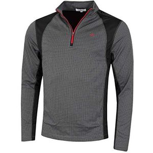 Calvin Klein Heren Micro Grid CK trui met 1/2 rits - Leisteen/Rood - L