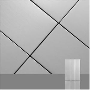 1 stuk zilver minimalistisch metaal roestvrij staal mozaïek tegel achtergrond muur restaurant bar matte spiegel strip wandtegel (kleur: zilver geborsteld 398 x 140 mm)