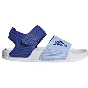 adidas Adilette Sandals, Lucid Blue/Blue Dawn/Bright Red, 12 US Unisex Little Kid