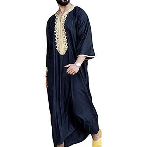 Mannen Etnische Gewaden Volledige Lengte Jurk Lange Shirt Moslim Kaftan voor Mannen Midden-oosten Saudi Arabische Gewaden Kleding Moslim Kostuum