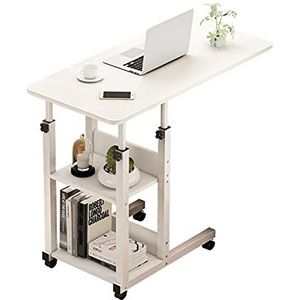 CHCHC Laptop Computer Bureau Eind Nachtkastje,Hoogte Verstelbaar Met 4 Wielen Meerlaags Opbergrek Thuiskantoor Werkstation
