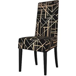 KemEng Stoelhoezen in art-decostijl, geometrisch patroon, tweezijdig, stoelbeschermer, stretch, eetkamerstoelhoes, stoelhoes voor stoelen
