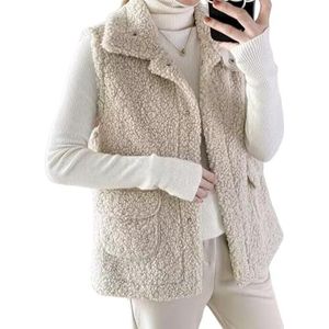 Dames Gilet - Beige - Gewatteerd - Mouwloos - Ultra Warm - Casual Vest voor Hardlopen