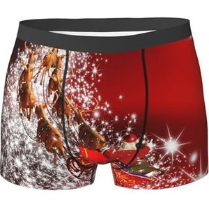 ZJYAGZX Kerst Magic Print Heren Zachte Boxer Slips Shorts Viscose Trunk Pack Vochtafvoerende Heren Ondergoed, Zwart, XL