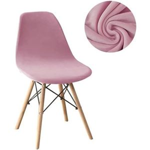 Effen kleuren fluwelen stof barstoelhoes wasbaar afneembare stoelhoes armloze schelp stoelhoezen voor banket thuis hotel 1PCS-roze-1 stuks