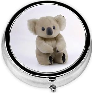 Stijlvolle ronde pillenetui mooie koala. Metalen pillendoos 3 compartimenten medicijnpillenhouder draagbare pillenorganizer doseerdoos, kleine pillendoos voor op reis voor portemonnee en zak