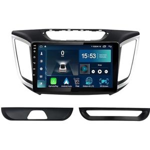 Android 14.0 2 Din Autoradio 9"" Touchscreen Auto Stereo voor Hyundai IX25 2015-2019 met Draadloze Carplay Android Auto GPS navigatie AHD Omgekeerd beeld Stuurwielbediening(S-6(8G+128G))