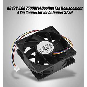 Koelventilator, 4,7 X 4,7 X 1,5 Inch Computerkoelventilator, 7500 RPM DC 12V 5.0A Zwart voor Computerdesktop