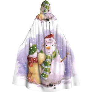 Winter sneeuwpop carnaval capuchon cape voor volwassenen, heks en vampier cosplay kostuum mantel, geschikt voor carnaval feesten, 190 cm