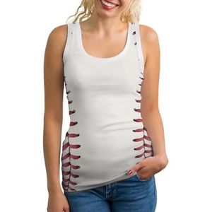Baseball Lace Lichtgewicht Tank Top voor Vrouwen Mouwloze Workout Tops Yoga Racerback Running Shirts XL