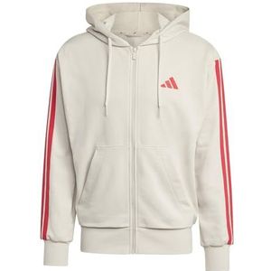 adidas Hombre ESSENTIAL THREE STRIPES FRENCH TERRY FULLZIP HOODIE, wonder alumina/pure ruby, M