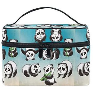 Cartoon schattig cadeau baby panda make-up tas voor vrouwen cosmetische tassen toilettas trein koffer