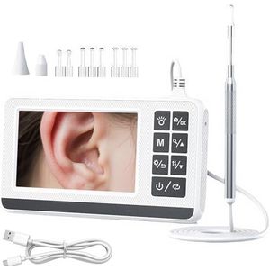 Colexy Oorsmeerverwijderaar, oorreinigingsapparaat met camera, 3,9 mm otoscoop en 4,3 inch HD IPS-scherm, waterdicht en oplaadbaar