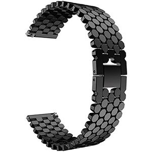 INEOUT 22mm roestvrijstalen horlogeband compatibel met Samsung Galaxy 46mm Gear S3 Classic Frontier Band Galaxy Watch 3 45mm armband Link Strap (Color : Black, Size : 22mm)