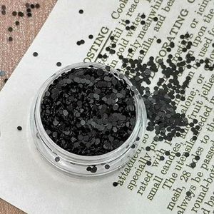 Mini sprankelende cirkel glitter nageldecoratie golf stip retro eenvoudige stijl zwart goud laser nagelkunst doe-het-zelf accessoires-cirkel (zwart)