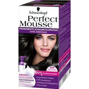 Perfect Mousse Permanente schuimkleuring, 200 zwart, verpakking van 3 stuks (3 x 1 stuks)