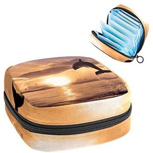 Maandverband Opbergtas,Draagbare maandverband Opbergzak,dolfijn, Meerkleurig, 4.7x6.6x6.6 in/12x17x17 cm