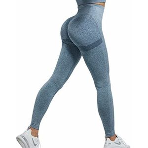 Gym Revolution - Sportlegging dames - Sportkleding dames - Sportbroek dames - Push up - Shape legging - Hardloopbroek dames - yoga legging dames (as3, waist, l, regular, regular, Licht blauw)