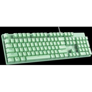 QPSJXN S2022 mechanisch gamingtoetsenbord, bekabeld, 104, schakelaar, zwart, bruin, blauw (groen)