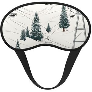 Slaapoogmasker voor dames en heren, zacht, comfortabel slaapmasker, verduisterend, slaapoogbedekking voor reizen, yoga, dutje, werk, skilift met dennenboom