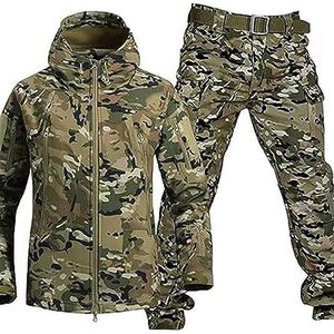 Military Soft Shell Suits, Men's Tactical Jacket And Pant, Waterproof Army Combat Suit Sets, Waterproof Camo Uniforme,A,XXL