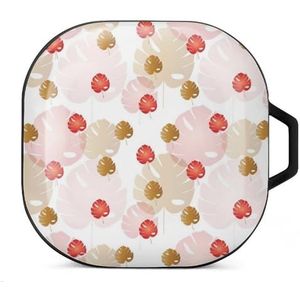 Rood en bruin bladeren oordopjes hoesje compatibel met Samsung hard shell beschermhoes zwart-stijl