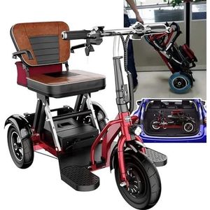 Lichtgewicht elektrische rolstoel, opvouwbare driewielers Lichtgewicht ouderen Gehandicapten Buitenreizen Senioren Elektrische rolstoel Mobiele scooters 300 W motor 12A lithiumbatterij