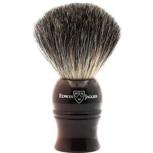 Edwin Jagger 1EJ332 Klassiek puur dassenhaar handgemaakte exfoliërende scheerkwast voor kwaliteitsschuim met scheercrème of scheerzeep voor mannen en vrouwen (mitatie lichte hoorn)