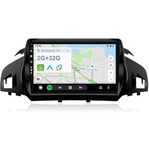YUNTX Android 14 autoradio voor Ford Kuga Escape C-max (2013-2017)-[Geïntegreerde CarPlay/Android Auto/GPS] -9 inch IPS 2.5D touchscreen gratis camera DAB/stuurbediening / MirrorLink/Bluetooth