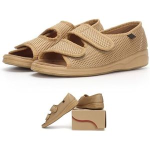 XNKLPY Diabetische Schoenen voor Vrouwen met Opgezwollen Voeten, Verstelbare Brede Sandalen met Open Teen, Ademend Anti-Slip Orthopedisch Schoeisel, Loopslippers Chirurgisch Schoeisel