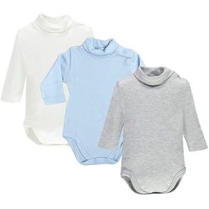 Ellepi Body met lange mouwen en ronde hals, warm, katoen, voor pasgeborenen, meisjes, jongens, maanden, jaren, wit, crème, rood, blauw, grijs, zwart, lichtblauw, wit hemelsgrijs, 18 Maanden