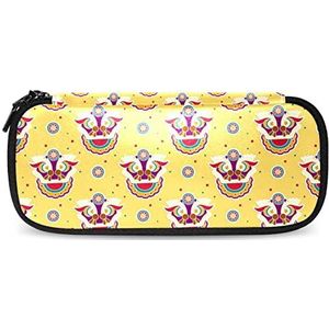 Potlood Case Grappige Leeuw Dans Naadloze Patroon School College Supplies, Meerkleurig, 19x7.5x3.8cm/7.5x3x1.5in, Make-Up Pouch