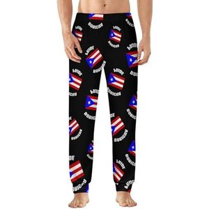 Vintage Boricua Pride Puerto Ricaanse PR vlag heren pyjama broek zachte lounge bodems lichtgewicht slaapbroek