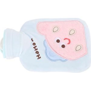 Cartoon Warmwaterkruik, Mooie Warmwaterzak 500 Ml Zachte Draagbare Pijnverlichting voor Menstruatiekrampen voor op Kantoor (Lichtblauw)
