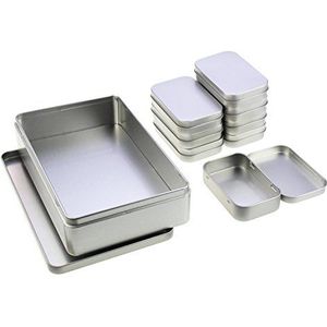 LJY Rechthoekig leeg scharnier van metaal blikjes containers Basic benodigdheden Home Storage Organizer Mini Box Set