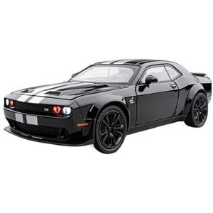 Voor Dodge Challenger Sportwagen Legering Metaal Diecast Auto Model Geluid & Licht Collectie Geschenk 1:22(Black-boxed)