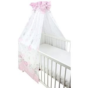 TupTam Baby Hemeltje Bedhemel met Strik, Maan met olifant/Roze, ca. 160x240 cm